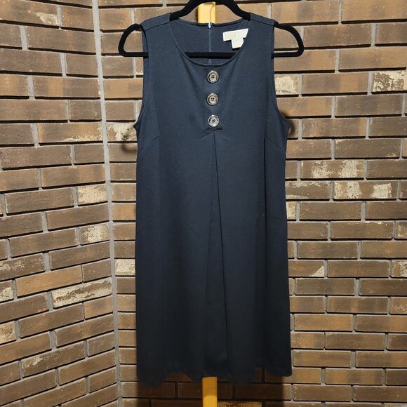 MICHAEL Michael Kors Dresses & Skirts - Michael Kors Navy Blue Button Detail Sheath Dress - Size M